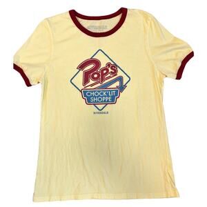 Riverdale yellow maroon Pop’s Chock’lit Shoppe short sleeve tee size L